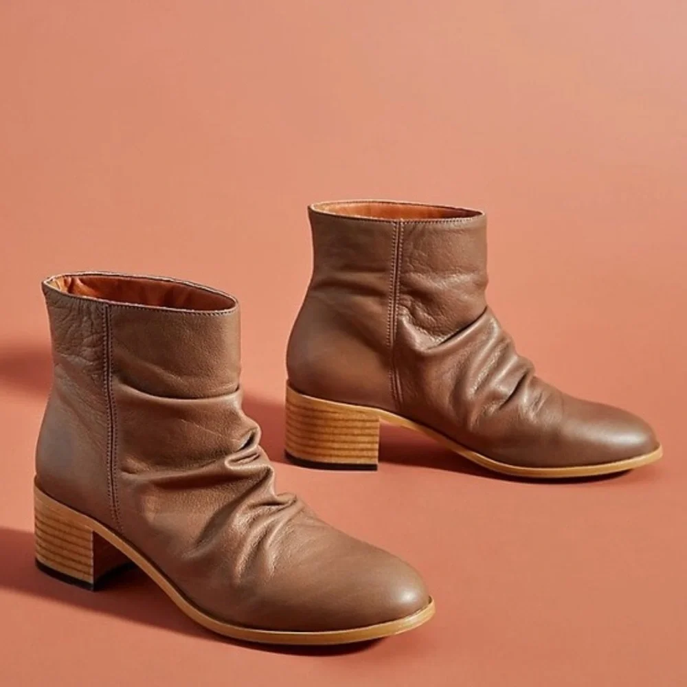 Anthropologie Maia Honey Ankle Boots